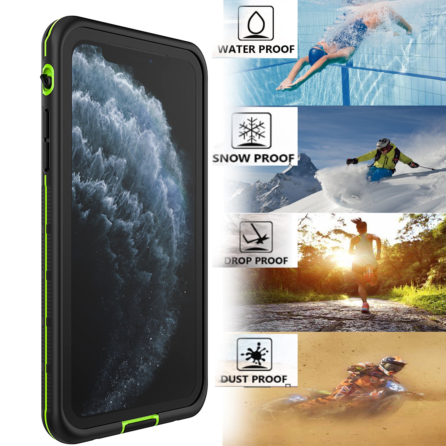 Til iPhone 11 Pro Max undervandsdykning beskyttende etui TPU PC PET IP68 vandtæt telefoncover Til iPhone 11 Pro Max undervandsdykning beskyttende etui TPU PC PET IP68 vandtæt telefoncover